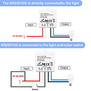 Interruttore luce senza fili 433MHz 220V 110V 10A relè di controllo Mini pulsante rotondo pannello a parete interruttore telecomando per lampada a LED