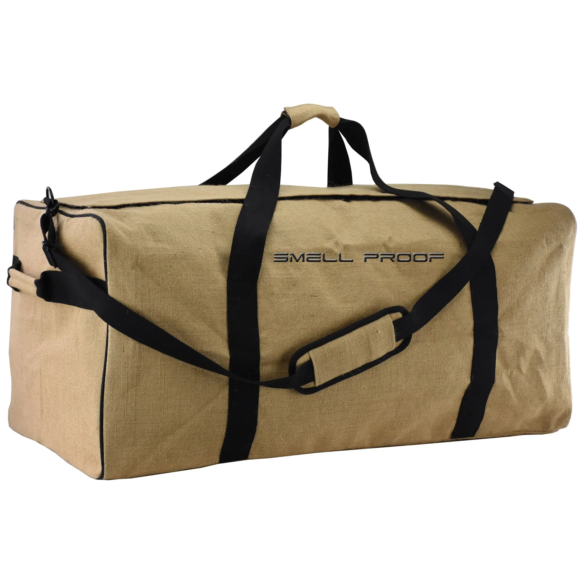 Xlarger anti-smell Jute hemp smell proof duffel bag with activated carbon lining
