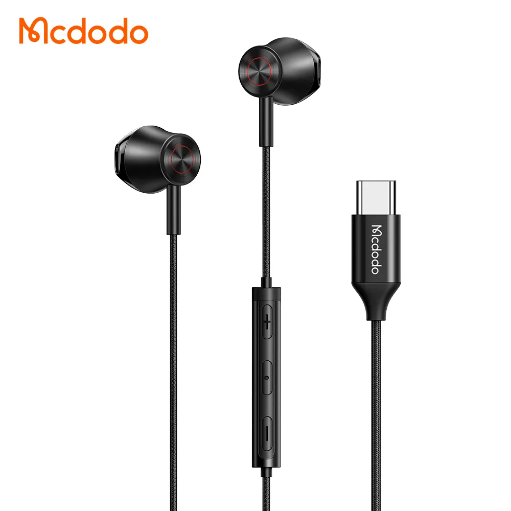 Mcdodo उच्च परिभाषा ध्वनि माइक्रोफोन समर्थन वायर्ड नियंत्रण हैंड्सफ्री के साथ 1.2m यूएसबी सी/प्रकार सी ईरफ़ोन