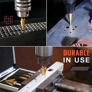 4-12mm 4-20mm 4-32mm HSS üçgen Shank 3/5/6 adet konik Pagoda freze kesicisi delik testere kesme Metal adım matkap uçları Set