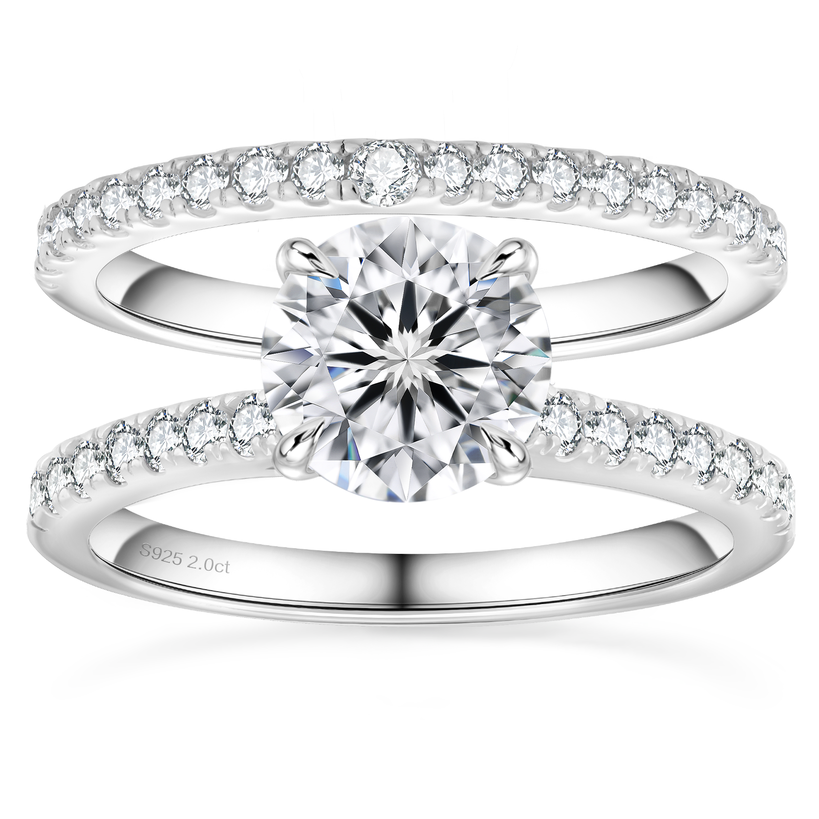 White Color Moissanite Ring