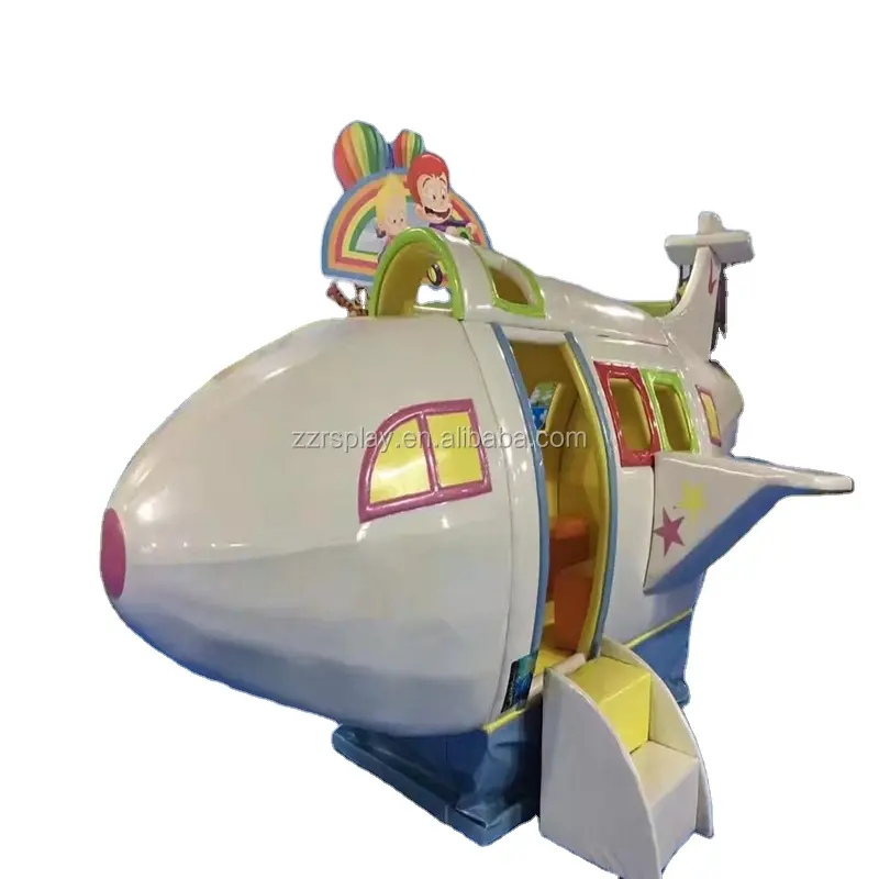Nieuwe plastic grote vliegtuig innovatieve speeltuin met glijbaan voor kinderen park
