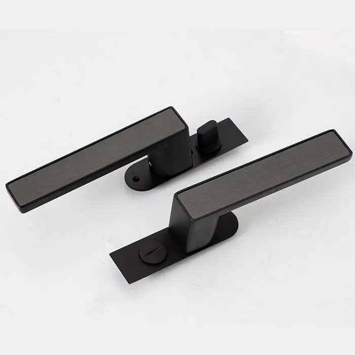 Manija de puerta de palanca cuadrada negra fundida de aleación de zinc Int, manijas de Puerta de interior minimalistas de la mejor calidad