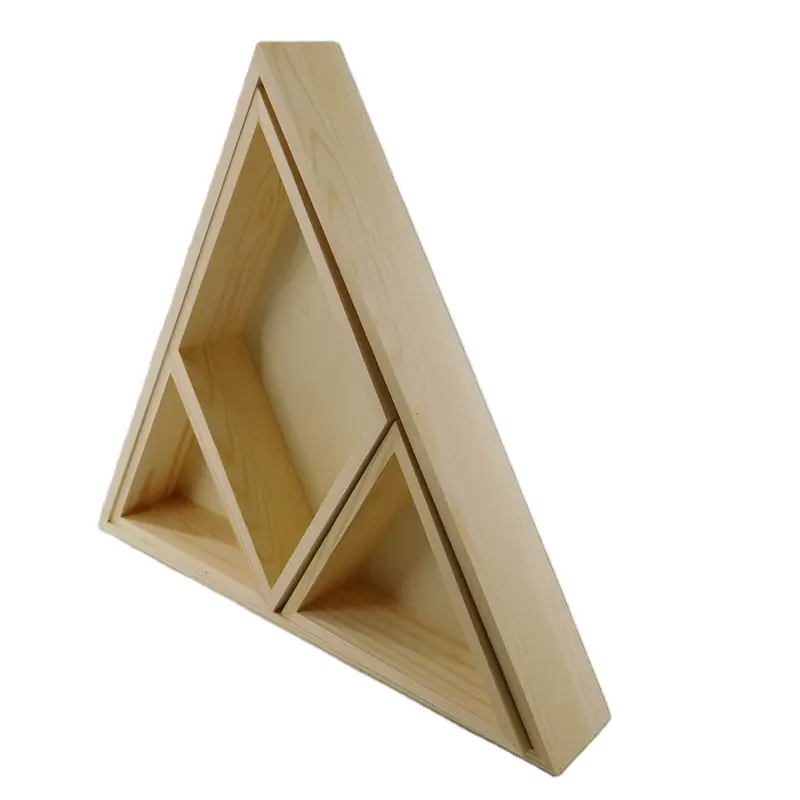 Пользовательская треугольная деревянная настенная вешалка с перемещенными отсеками оптом