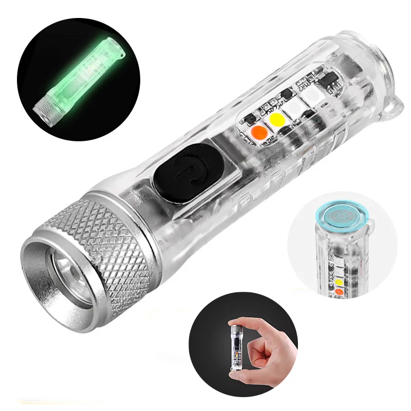 Mini Multifunktions-Schlüssel bund Taschenlampe USB Wiederauf ladbare Tasche Winzige wasserdichte magnetische LED-Taschenlampe