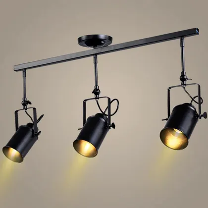 Iluminação estilo americano, ferro preto loft industrial lâmpada pingente parte