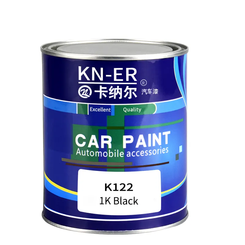 Kn-er brand 1K high gloss high adhesion good coverage pure black acrylic solid color auto refinish basecoat paint