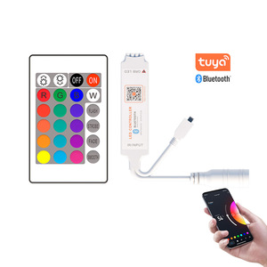 Tuya Smart Bluetooth светодиодный контроллер Мини 5V 5-24V Smartlife APP телефона 24key ИК-пульт дистанционного управления 12V 6A цветных (RGB) светодиодных лент контроллер - Product Image 2