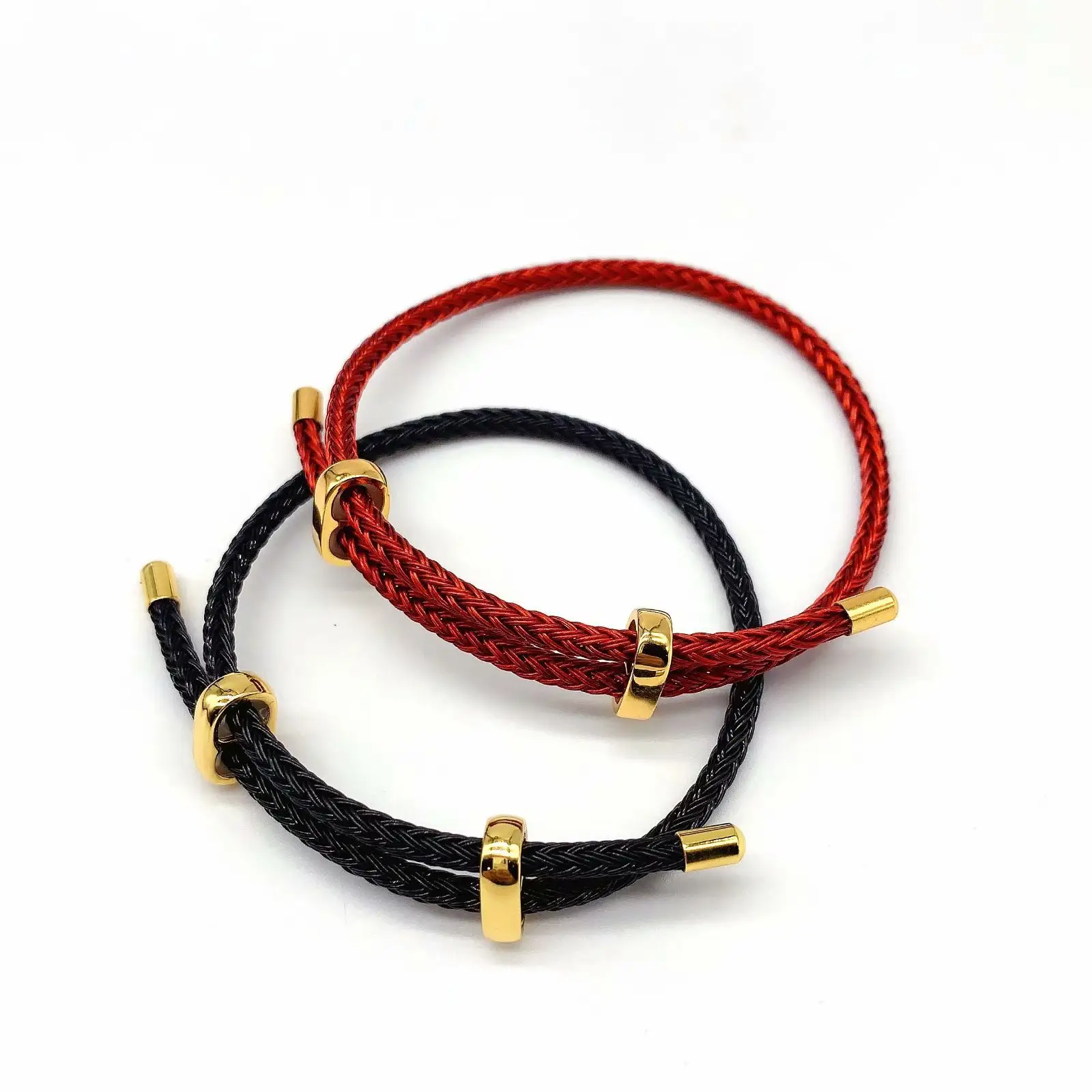 Leather Rope Braided Cord Bracelets Stainless Steel Gold Metal Handmade Diy Jewelry Bracelet For Men And Women