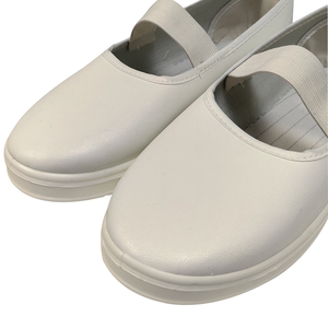 ALLESD Women's Open Back Leather Upper Dustproof ESD Anti Static PU Flat Bottom Deep Mouth Elastic Shoes