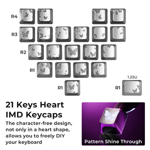 Xvx flutterbloom OEM hồ sơ imd-công nghệ chơi game Bàn Phím Cơ khí Keycaps 21-key tất cả MX Thiết bị chuyển mạch MX theo kiểu nhái PBT + PC chất liệu - Product Image 6