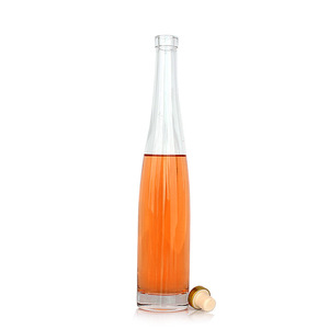 Yüksek kaliteli kalınlaşmış cam şarap şişesi 375ml 1L kapasiteli özel Logo özelliği ile buzlu buz şarap şişesi ile vidalı kapak - Product Image 3