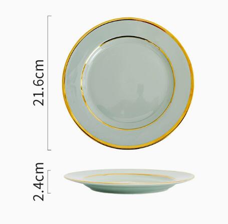 assiette verte de 8 pouces