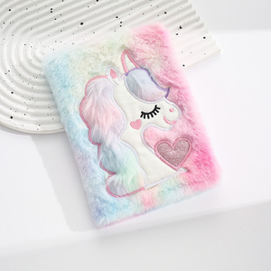 Wholesale Custom Pattern <strong>Notepad</strong> Plush Fuzzy Diary Cartoon Animal <strong>Notebook</strong> Girls A5 Diary Plush Journal Cute <strong>Notebook</strong> Kids <strong>Lock</strong> - Product Image 4