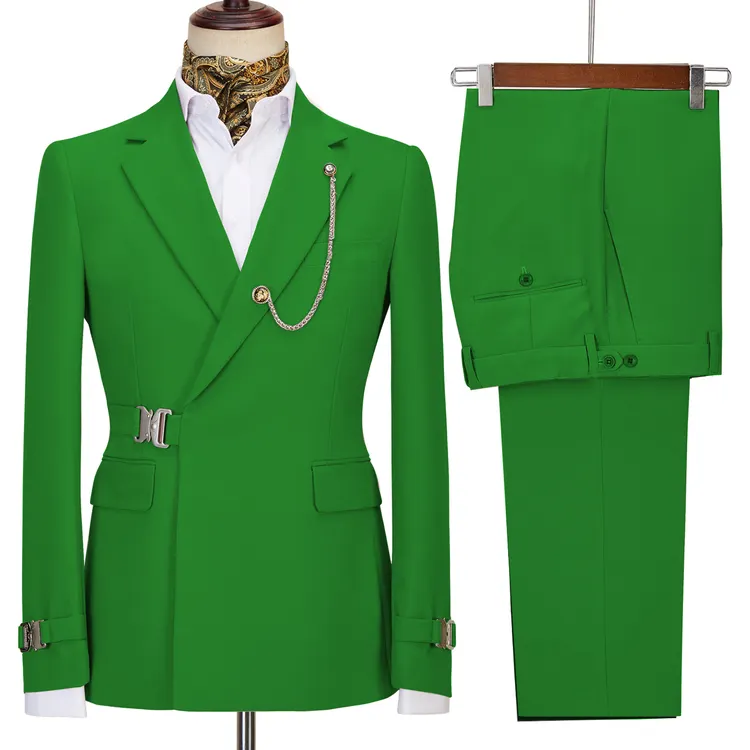 Los mejores trajes y blazer para hombre, traje verde italiano 2021 para hombre, trajes y Blazers Garcons para hombre