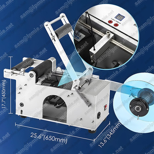 LPMIE semi-automatica macchina etichettatrice manuale per bottiglie rotonde adesivo applicatore con stampante data Batch Coding - Product Image 5