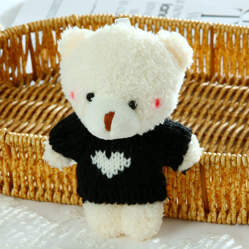 2 pulls blush grosse tête ours riz blanc-13cm