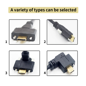 90度向上角度5gbps 3a Usb 3.1直角C型双螺钉锁定到Usb 3.0 A公Usb C向下角度C型电缆 - Product Image 4
