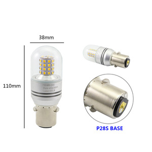 85-260VAC 10-30VDC 7W หลอดไฟ LED 24V กันน้ำใช้นำทางทะเลไฟ P28S LED