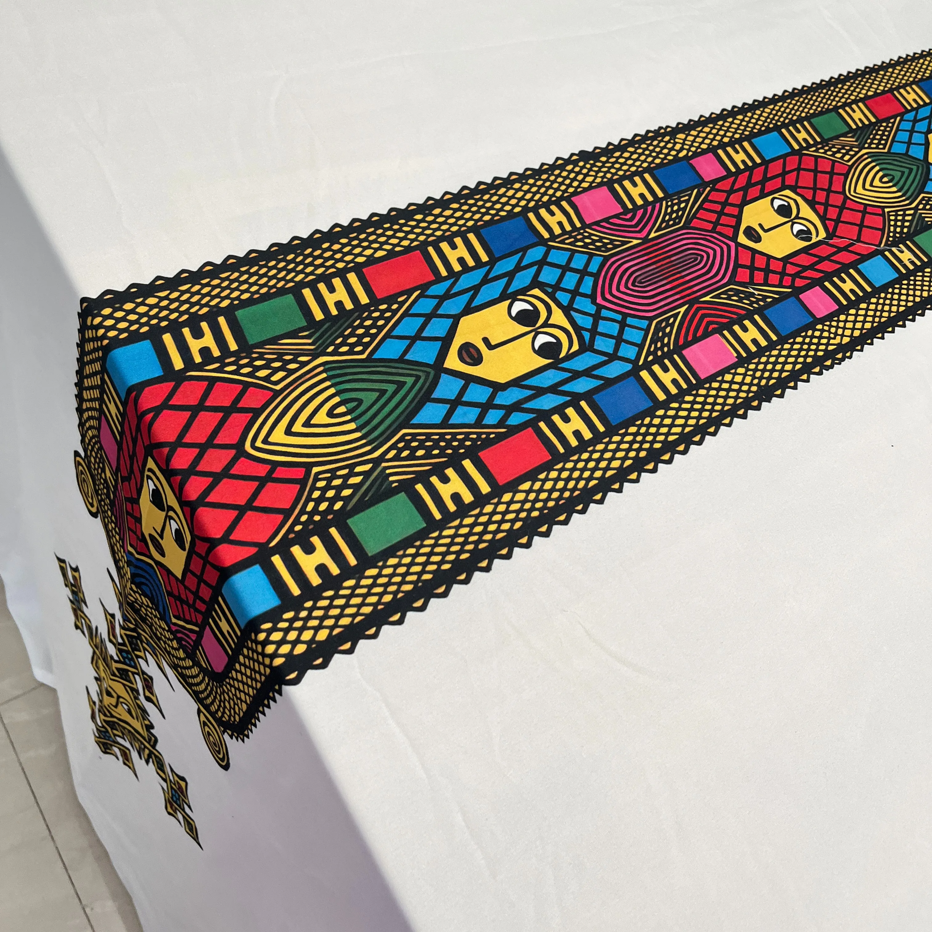 Etíope design padrão LOGO saba e telet design padrão populares faixas corredores tabela corredor toalha de mesa