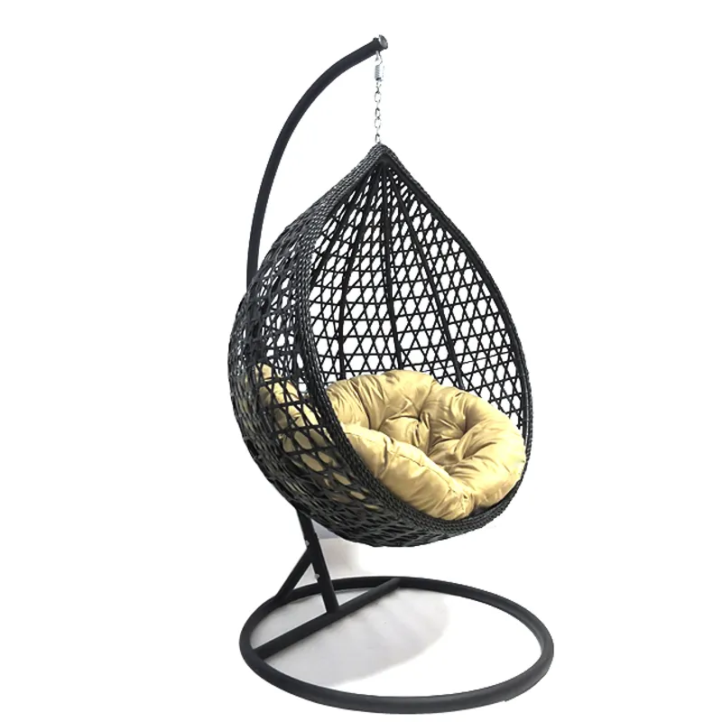 Chaise balançoire en rotin pour jardin, mobilier d'extérieur, coussin à deux places