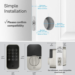 Cerradura de puerta de entrada inteligente con conexión Wi-Fi, teclado táctil y escáner de huellas dactilares para entrada de código y acceso remoto - Product Image 3