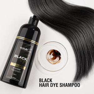 KooSwalla 400ml Natural <strong>Black</strong> Hair Dye Shampoo Herbal Cream Semi-Permanent for Salons