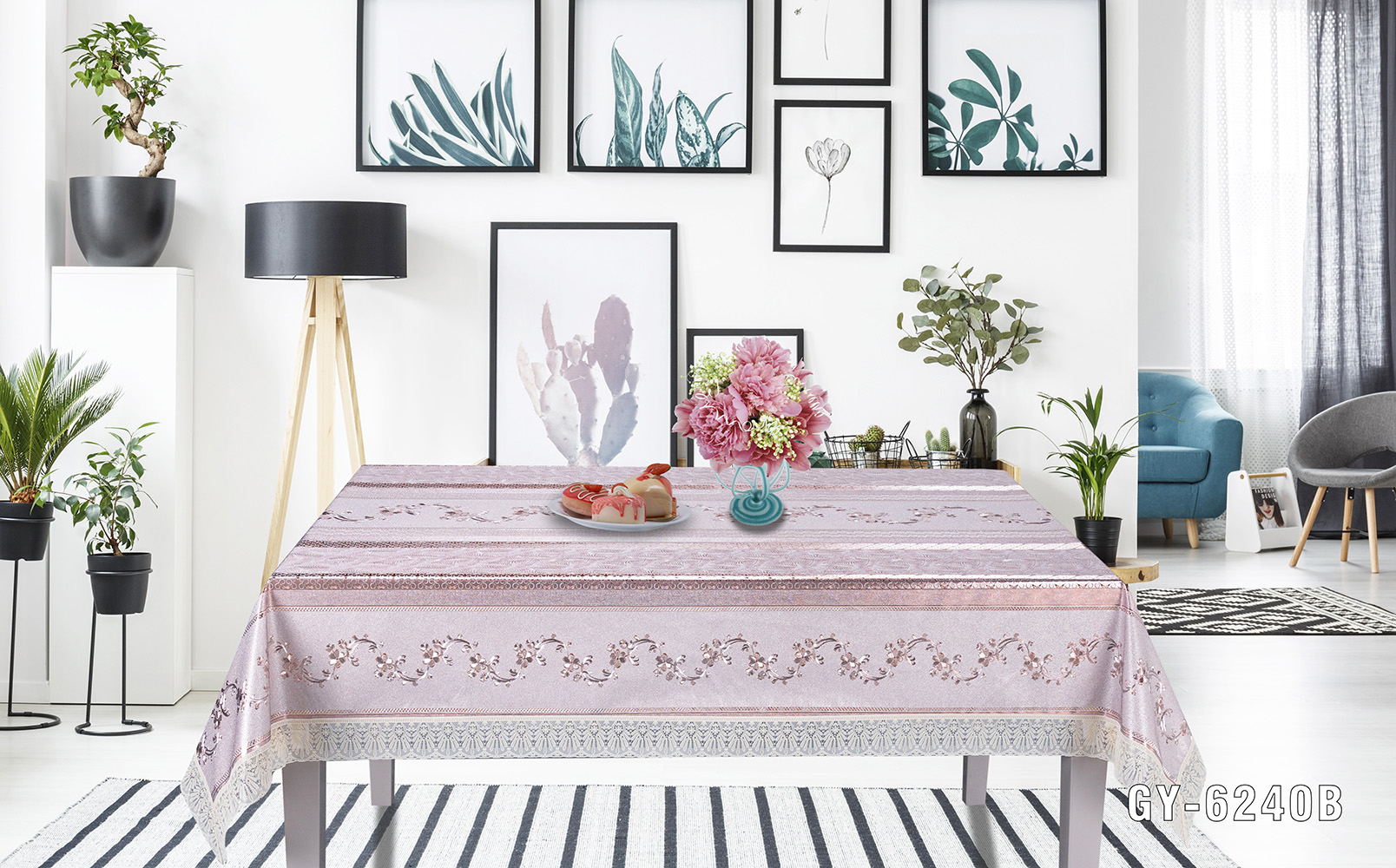 Easy Clean Lace Edge PVC Independent Table Cloth Sheet