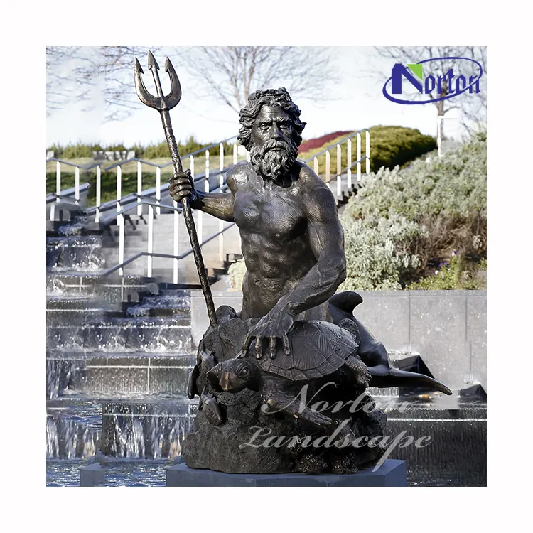 Горячая Распродажа, статуя древнего Греческого бога, Властелин моря, бронзовая латунная статуя Poseidon для сада