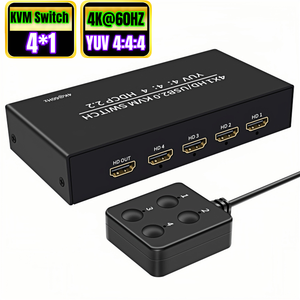 4端口HDMI 2.0 KVM交换机4x1 2x1 USB KVM切换器2进1出4端口-用于2 4 pc共享显示器鼠标键盘打印机的USB集线器 - Product Image 2
