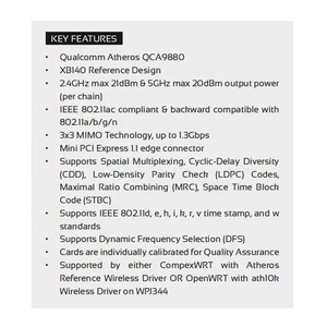 Compex Dual Band 5GHz 3x3 MIMO 802.11ac Mini PCIe Modulo di WiFi scheda di rete wireless - Product Image 4