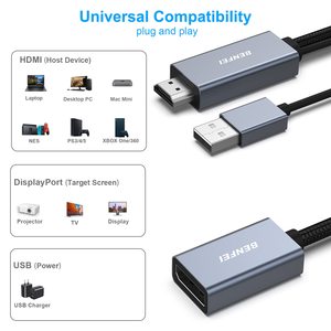 BENFEI HDMI-DisplayPortアダプター、PCグラフィックスカードラップトップPS5 Xbox One(360) と互換性のあるHDMIソース-DisplayPortモニター - Product Image 2