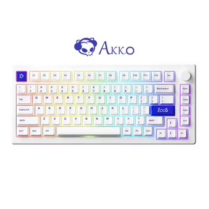 Akko MOD 007B PCブルーホワイトチェリープロファイルワイヤレス米国レイアウトメカニカルキーボードトライモード - Product Image 1