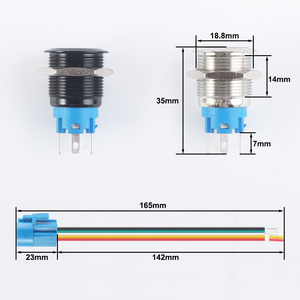 Nuovo tipo di campanello campanello interruttore a tromba 19mm interruttore a pulsante in metallo a scatto momentaneo impermeabile con luce di alimentazione ad anello LED 12V/3V - Product Image 3