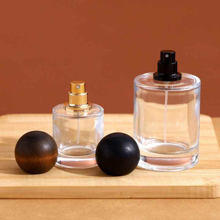 Custom Round Perfume Glass Bottle 30ml to 300ml Empty Spray Bottle for Fragrance Oil Atomizer With DIY Logo