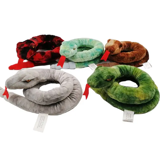 Vente en gros OEM/ODM Logo personnalisé cadeaux créatifs jouets en peluche simulation animaux hochet serpent
