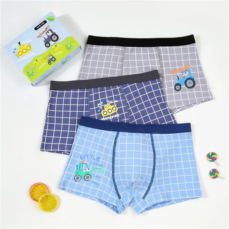 100% cotton printing cartoon pattern underpants kids boutique panties baby underwear set
