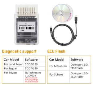 Openport 2,0 ECUFLASH ECU Programador Soporte para OBD2 Herramienta de Diagnóstico Escáner Automotriz