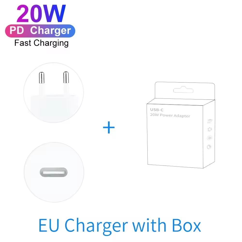 Cargador UE blanco+cable con caja