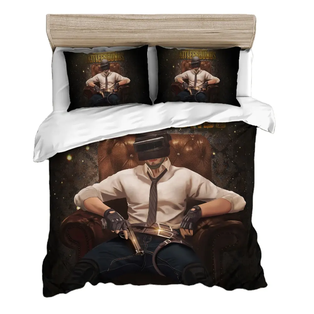 3D Digital Printing Game Players Design bed sheet duvet cover set with pillowcase Bedding sets