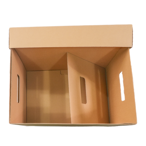 Caja de almacenamiento de documentos corrugado impresa personalizada Caja de archivo de uso de oficina resistente con asa - Product Image 3
