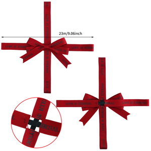 <strong>Custom</strong> Red Personalized Gift Wrapping Stretch <strong>Loop</strong> Pre Tied Ribbon <strong>Bow</strong> With <strong>Elastic</strong> Band for Box - Product Image 2