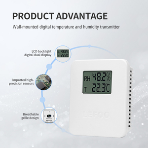 LEFOO-Sensor de temperatura y humedad para interiores, dispositivo transmisor de temperatura y humedad con pantalla LCD de tamaño estándar 86 - Product Image 3