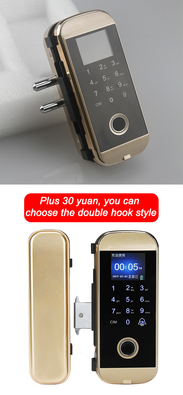 Smart glass door fingerprint lock password APP digital data entry from home lock 2022 digital lock guangdong candado inteligente