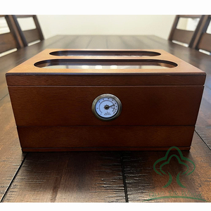 Desktop Cigar <strong>Humidor</strong> with Front Hygrometer, Humidifier and Accessory Drawers - Top Acrylic Lid <strong>Humidor</strong> Cigar Box for Men - Product Image 2