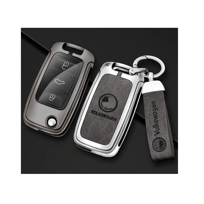 Hot selling Metal Zinc material liga Car Key Fob Capa acessórios Modelo para VW chave saco Car Key Case titular acessório bolsa