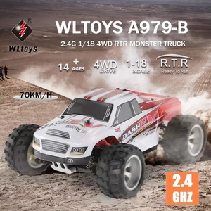 WLtoys <span class=keywords><strong>A979</strong></span>-B 1/18 בקנה מידה מרוצי מכוניות 2.4GHz <span class=keywords><strong>RC</strong></span> רכב 4WD 70Km מהירות רדיו בקרת צעצועי מכונית חג המולד מתנות