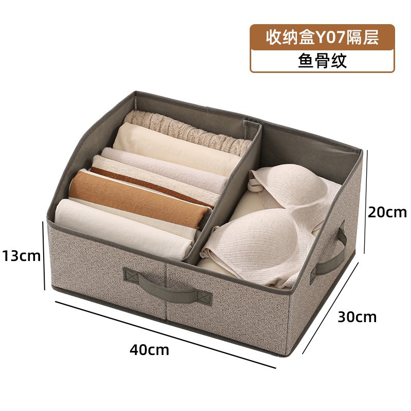 Caja de almacenamiento con compartimentos y diseño de espiga