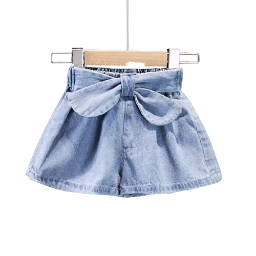 Calça jeans infantil para verão, venda quente de calça jeans para meninas, mais nova saia grande com laço, roupa para meninas e recém-nascidos, 2021