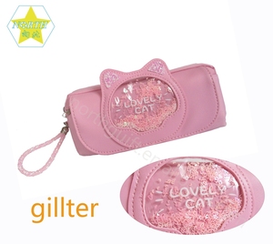 Promosyon en üst kalite popüler ürün pembe makyaj kalem örgü kese çanta kız makyaj setleri